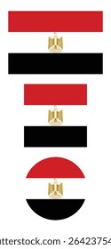 
Egypt flag PNG vector. Egypt square and round icon isolated on transparent PNG background. Egypt flag icon.

