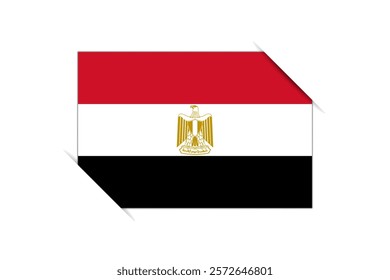 Egypt flag - rectangle colorful flag representing a country cultural identity and heritage. The essence of national pride and unity. Attached by the corners in a paper album