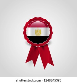Egypt Flag Ribbon Banner Badge