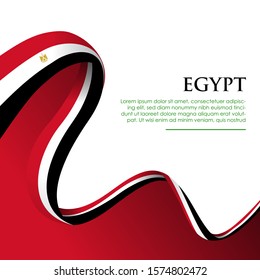 Egypt flag in ribbon shape. template for independence day poster design. vector illustration EPS 10