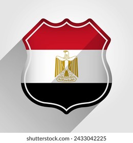 Egypt Flag Road Sign Illustration