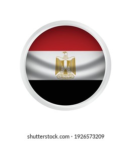 Egypt flag in round button of icon. flag logo of Egypt emblem isolated on white background, Egypt national concept sign, Vector illustration.