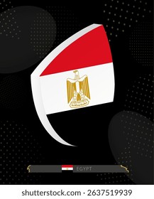 Egypt Flag Shield icon in 3D on Dark Modern Abstract Rugby Background. Perfect for sports events, heritage themes, national celebrations, and patriotic designs.