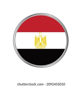 Egypt flag with silver frame vector design
