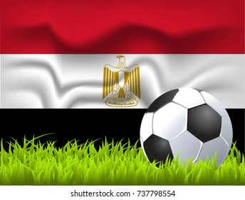 Egypt flag and soccer ball