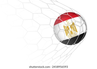 Ägypten flaggt Fußball im Netz. Vektorsportgrafik.