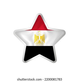 Egypt flag in star. Button star and flag template. Easy editing and vector in groups. National flag vector illustration on white background.