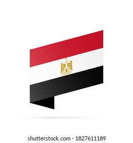 Ägyptisches Flaggenstaatsymbol einzeln auf nationalem Hintergrund. Grußkarte Nationaler Unabhängigkeitstag der Arabischen Republik Ägypten. Illustrationsbanner mit realistischer Staatsflagge.