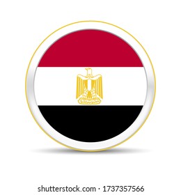 Egypt flag vector in button design. Eps 10 vector illustration.