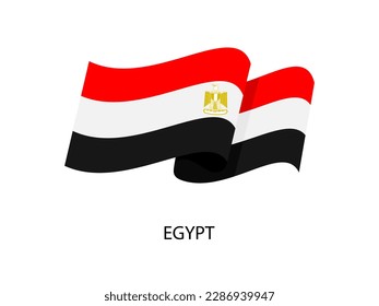 Ägyptische Flagge Vektorgrafik. Flagge von Ägypten auf weißem Hintergrund. Vektorgrafik