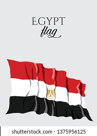 Egypt Flag. Flag of Egypt vector. Vector illustration. EPS 10.