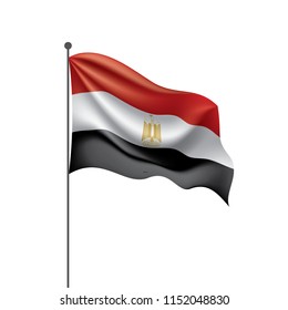 Egypt flag, vector illustration on a white background