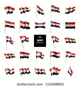 Egypt flag, vector illustration on a white background