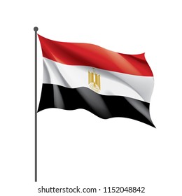 Egypt flag, vector illustration on a white background