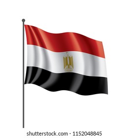 Egypt flag, vector illustration on a white background