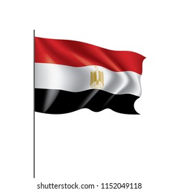 Egypt flag, vector illustration on a white background