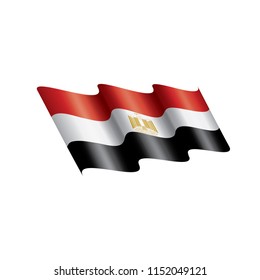 Egypt flag, vector illustration on a white background