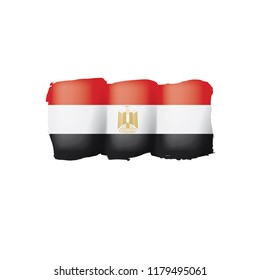 Egypt flag, vector illustration on a white background