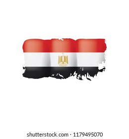 Egypt flag, vector illustration on a white background