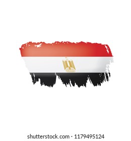 Egypt flag, vector illustration on a white background