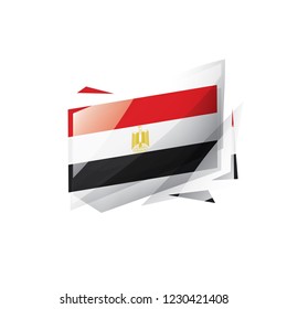 Egypt flag, vector illustration on a white background