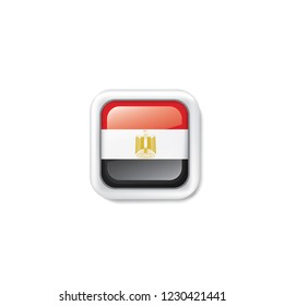 Egypt flag, vector illustration on a white background