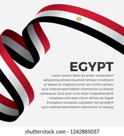 Egypt flag, vector illustration on a white background