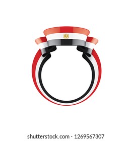 Egypt flag, vector illustration on a white background