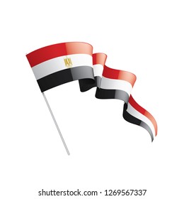Egypt flag, vector illustration on a white background