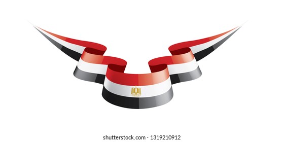 Egypt flag, vector illustration on a white background
