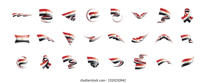 Egypt flag, vector illustration on a white background