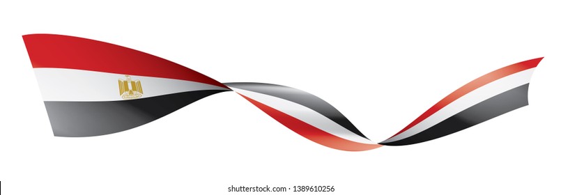 Egypt flag, vector illustration on a white background