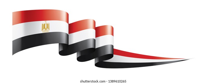 Egypt flag, vector illustration on a white background