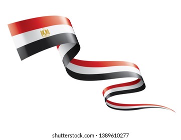 Egypt flag, vector illustration on a white background