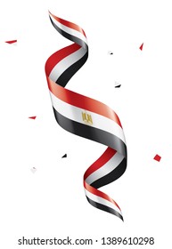 Egypt flag, vector illustration on a white background