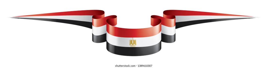Egypt flag, vector illustration on a white background