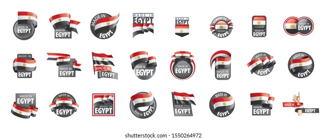 Egypt flag, vector illustration on a white background