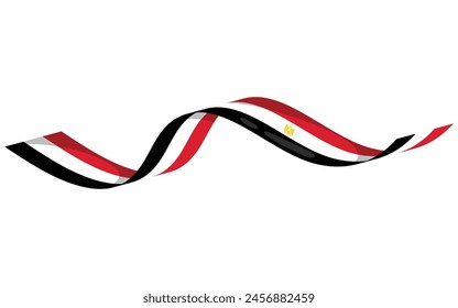 Bandera de Egipto, Ilustración vectorial sobre fondo blanco
