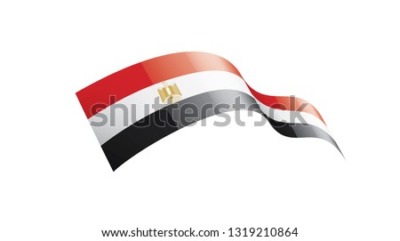 Egypt flag, vector illustration on a white background