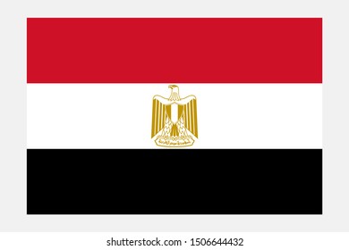 Egypt Flag Vector Isolated on White Background - Flag of Egypt Vector