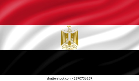 Egypt flag waving. Background. Vector