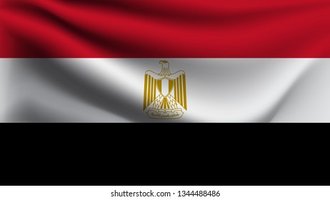 Egypt flag waving with the wind, 3D illustration