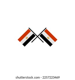Juego de iconos de banderas de Egipto, símbolo del símbolo del vector del día de la independencia de Egipto