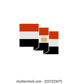 Juego de iconos de banderas de Egipto, símbolo del símbolo del vector del día de la independencia de Egipto