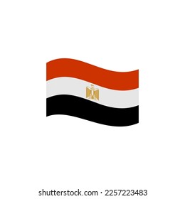 Juego de iconos de banderas de Egipto, símbolo del símbolo del vector del día de la independencia de Egipto