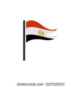 Juego de iconos de banderas de Egipto, símbolo del símbolo del vector del día de la independencia de Egipto