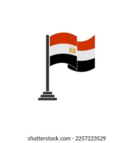 Juego de iconos de banderas de Egipto, símbolo del símbolo del vector del día de la independencia de Egipto