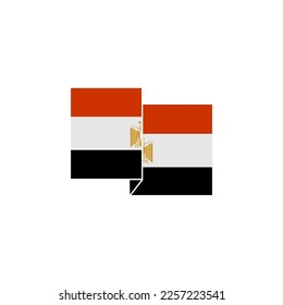 Egypt flags icon set, Egypt independence day icon set vector sign symbol