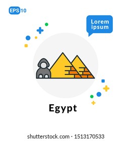 Egypt Flat icon. Used For web, logo, mobile app, User Interface