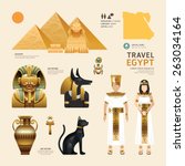 Egypt Flat Icons Design Travel Concept.Vector